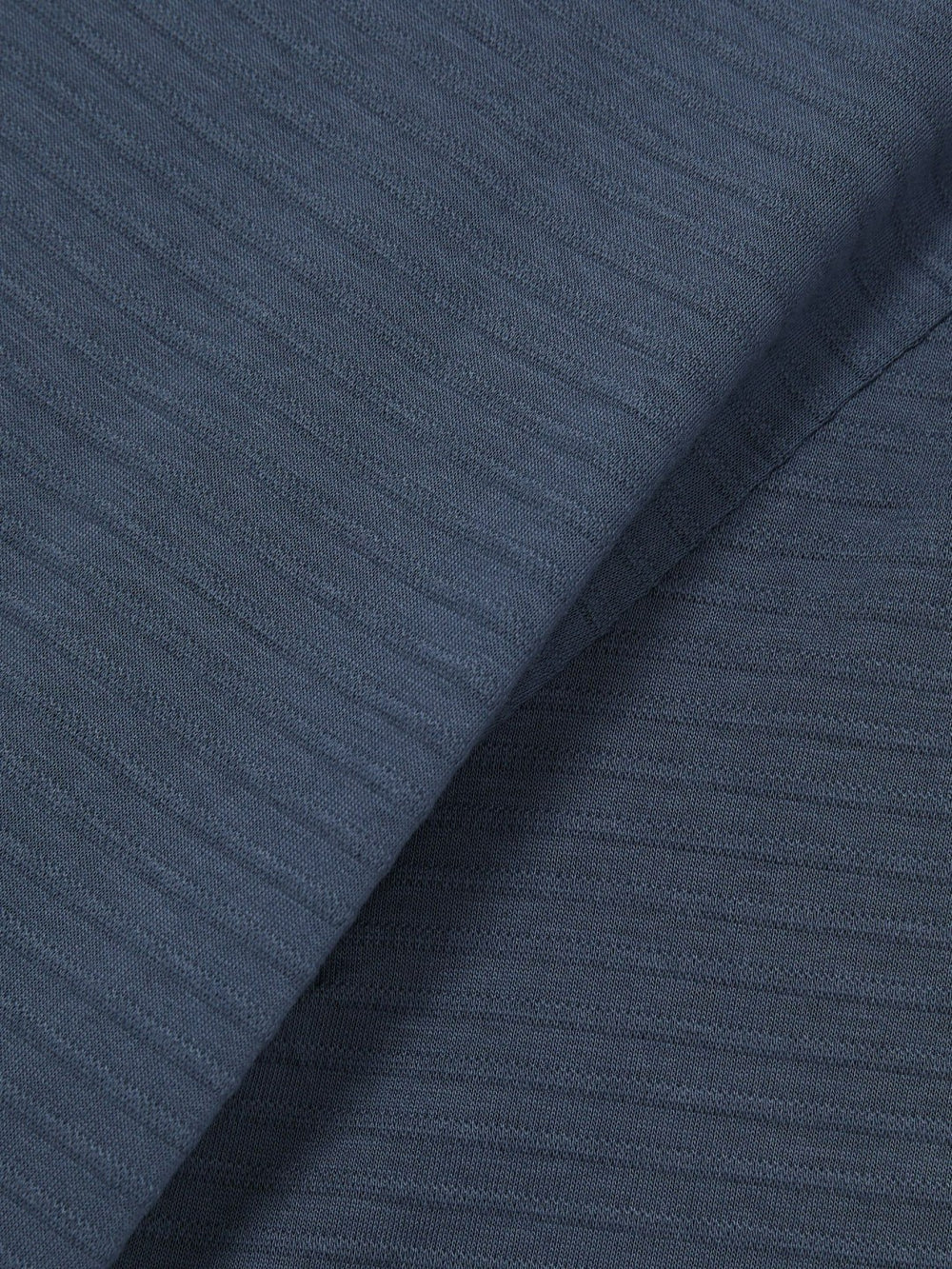 Reiss | Mercerised-Cotton Ribbed T-Shirt in Airforce Blue