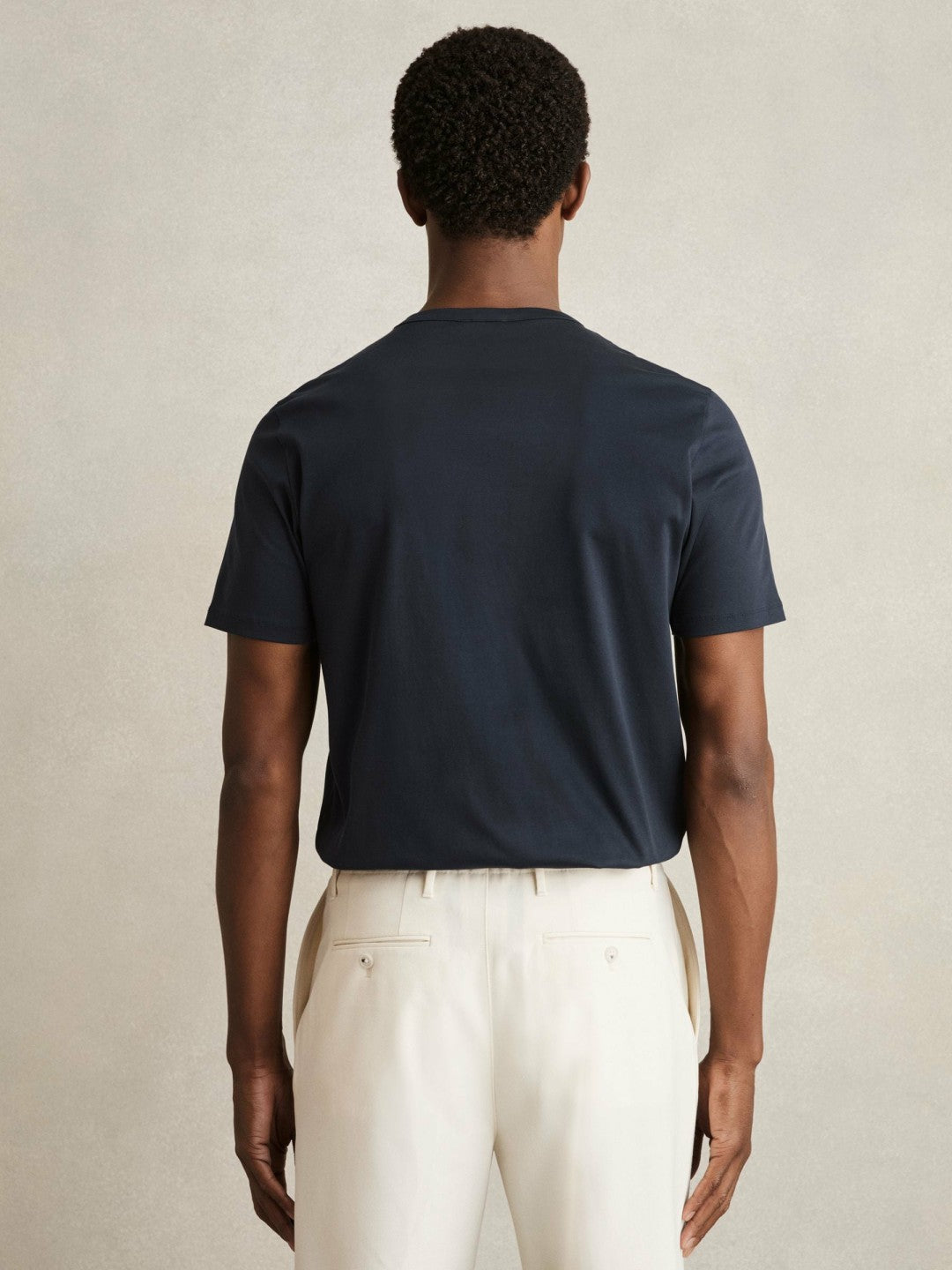 Reiss | Mercerised-Cotton Crew-Neck T-Shirt in Navy