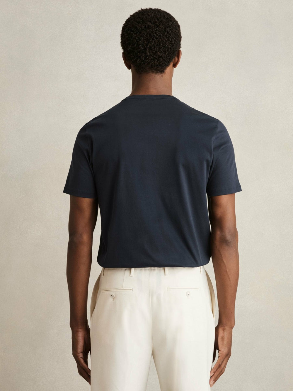Reiss | Mercerised-Cotton Crew-Neck T-Shirt in Navy
