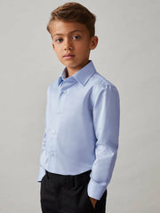 Reiss | 3-9 yrs Slim-Fit Cotton Shirt in Soft Blue