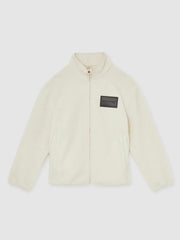 Reiss | McLaren F1 Team Embroidered Fleece Jacket Unisex Fit in Off White