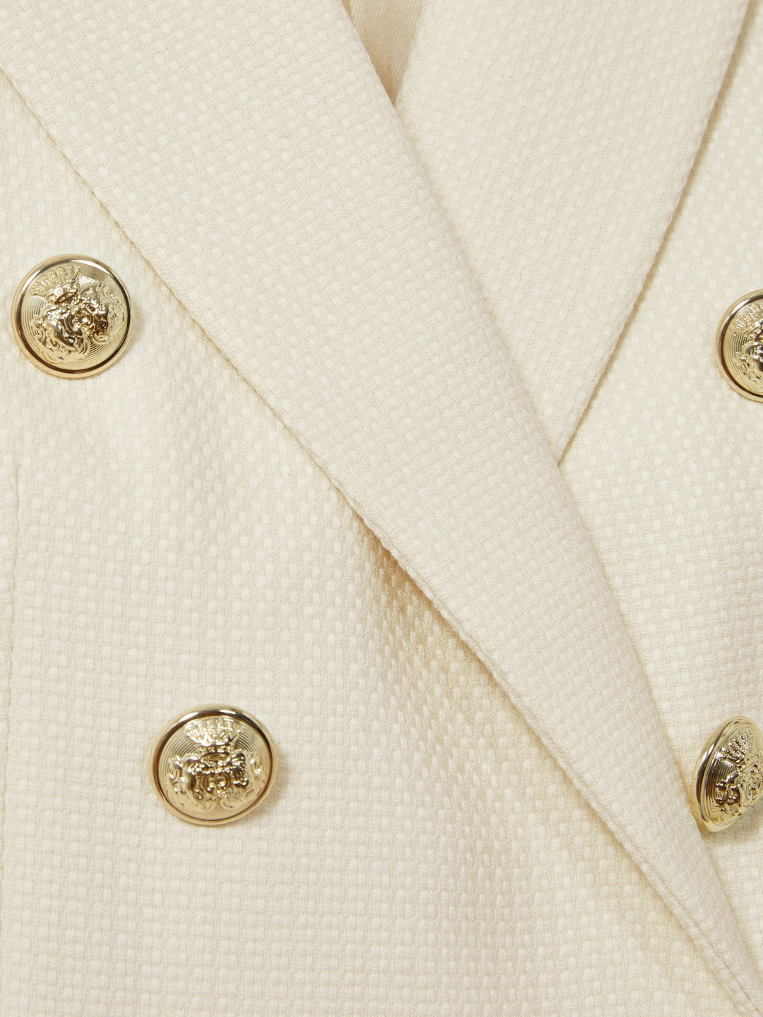 Reiss | Tailored Fit Textured Double Breasted Blazer in White