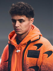 Reiss | Unisex Fit McLaren F1 Team Ombré Fleece Jacket in Papaya Orange/Purple