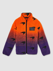 Reiss | Unisex Fit McLaren F1 Team Ombré Fleece Jacket in Papaya Orange/Purple