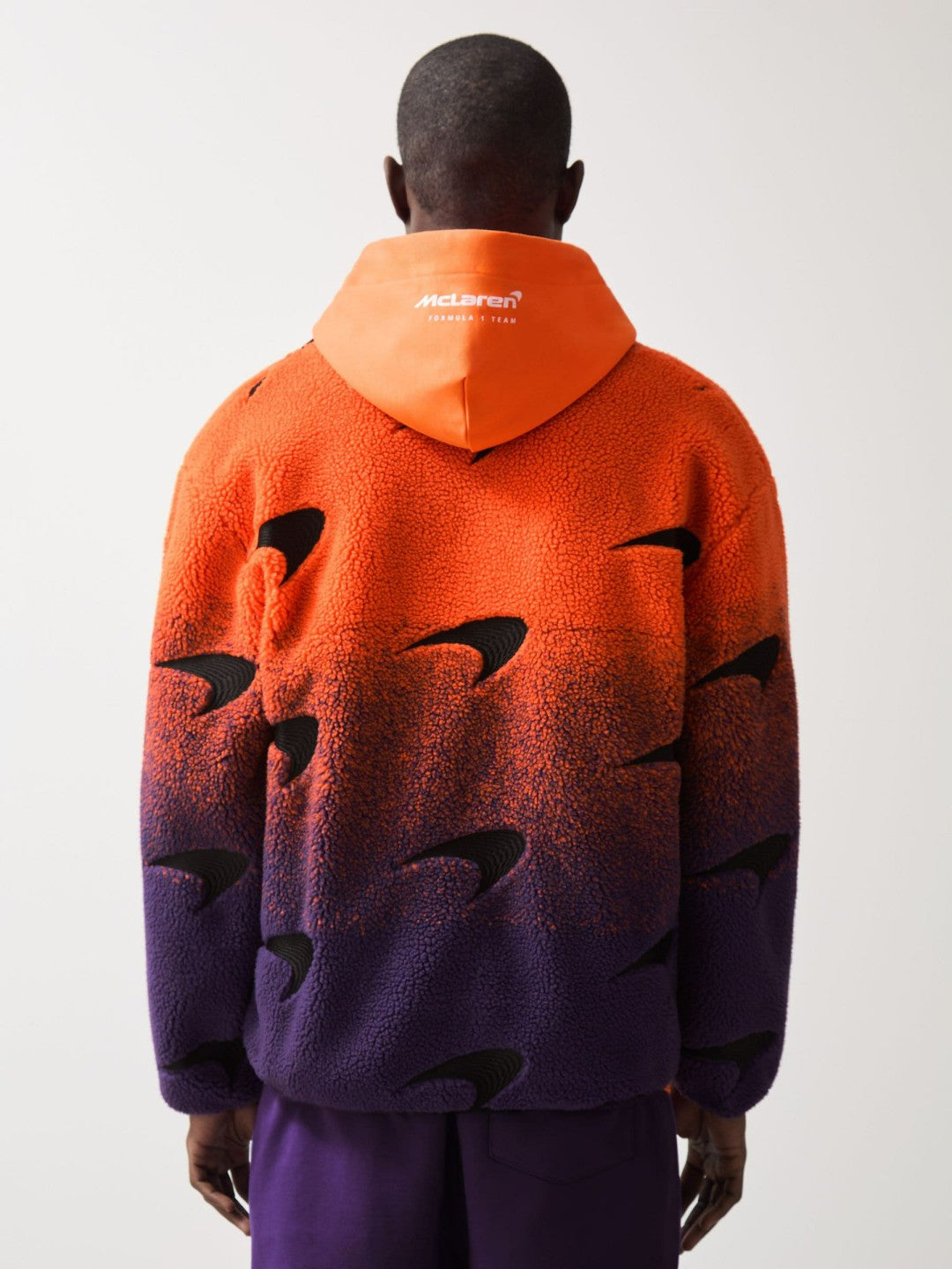 Reiss | Unisex Fit McLaren F1 Team Ombré Fleece Jacket in Papaya Orange/Purple