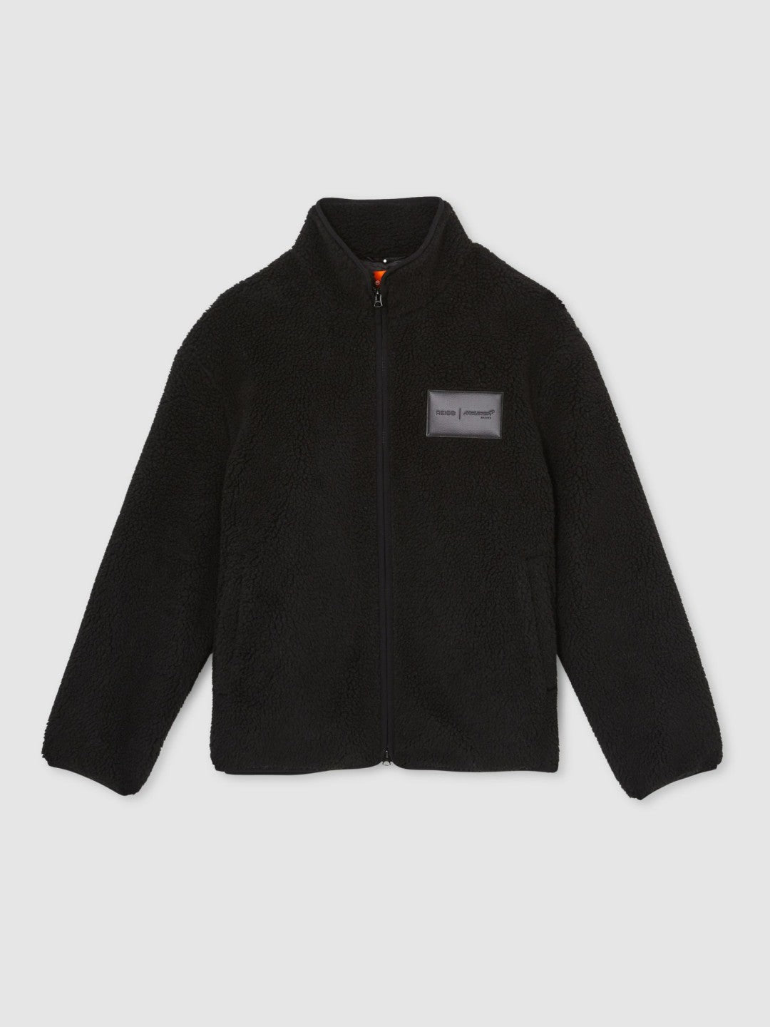 Reiss | McLaren F1 Team Embroidered Fleece Jacket Unisex Fit in Black