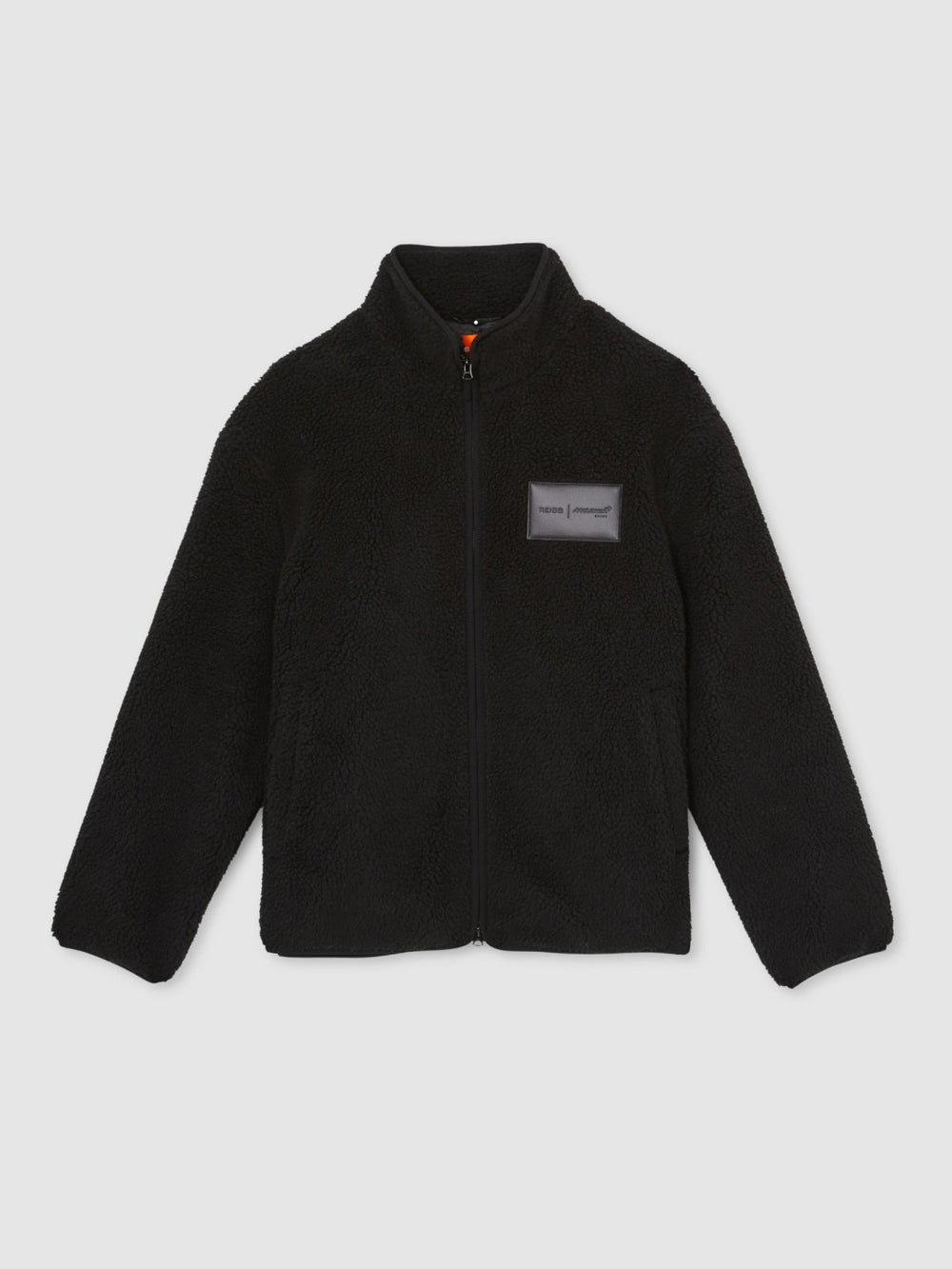 Reiss | McLaren F1 Team Embroidered Fleece Jacket Unisex Fit in Black