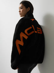 Reiss | McLaren F1 Team Embroidered Fleece Jacket Unisex Fit in Black