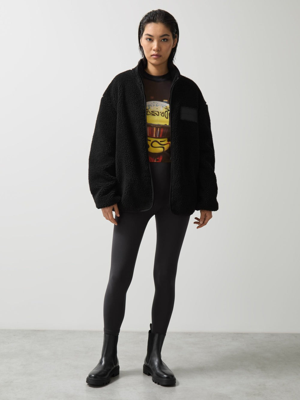 Reiss | McLaren F1 Team Embroidered Fleece Jacket Unisex Fit in Black