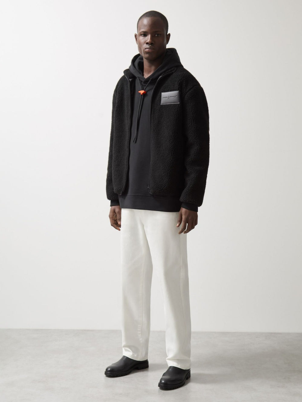 Reiss | McLaren F1 Team Embroidered Fleece Jacket Unisex Fit in Black