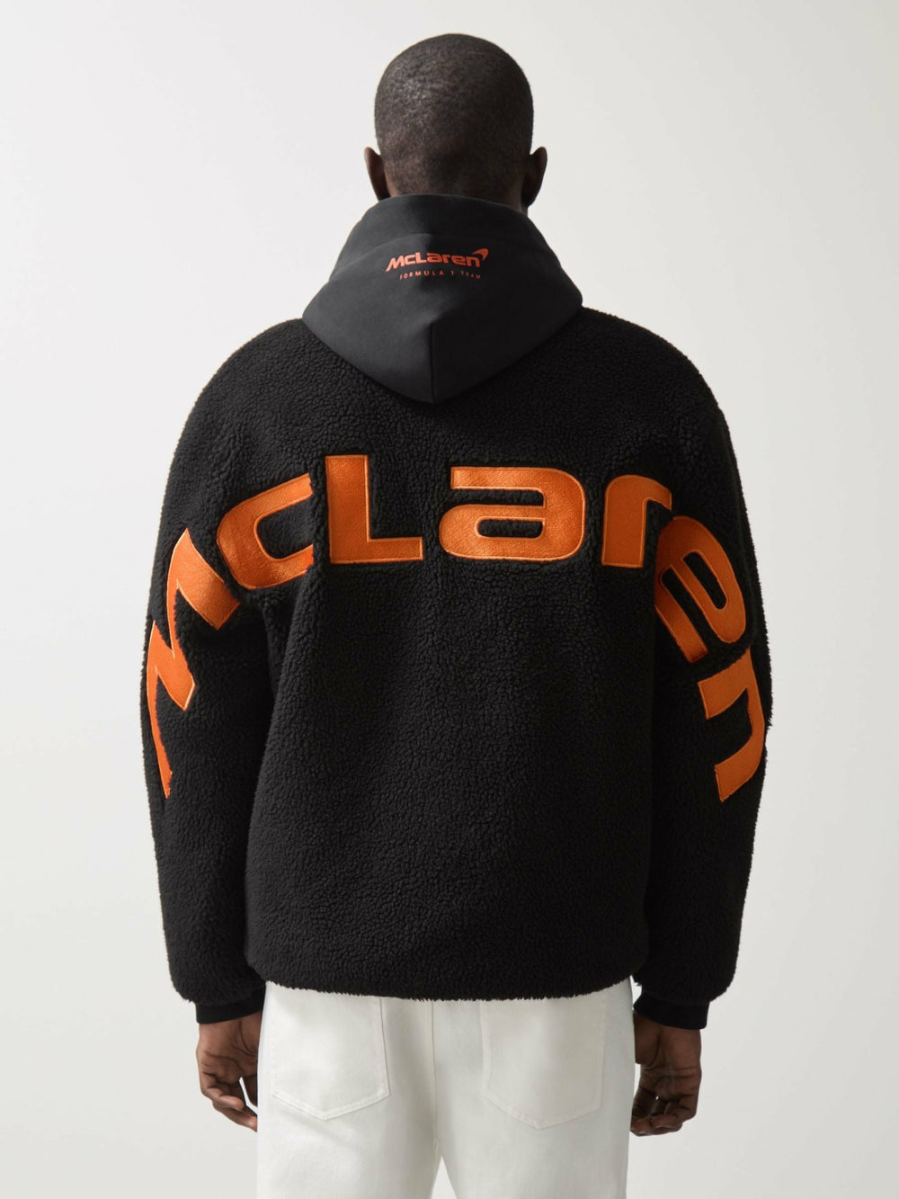 Reiss | McLaren F1 Team Embroidered Fleece Jacket Unisex Fit in Black