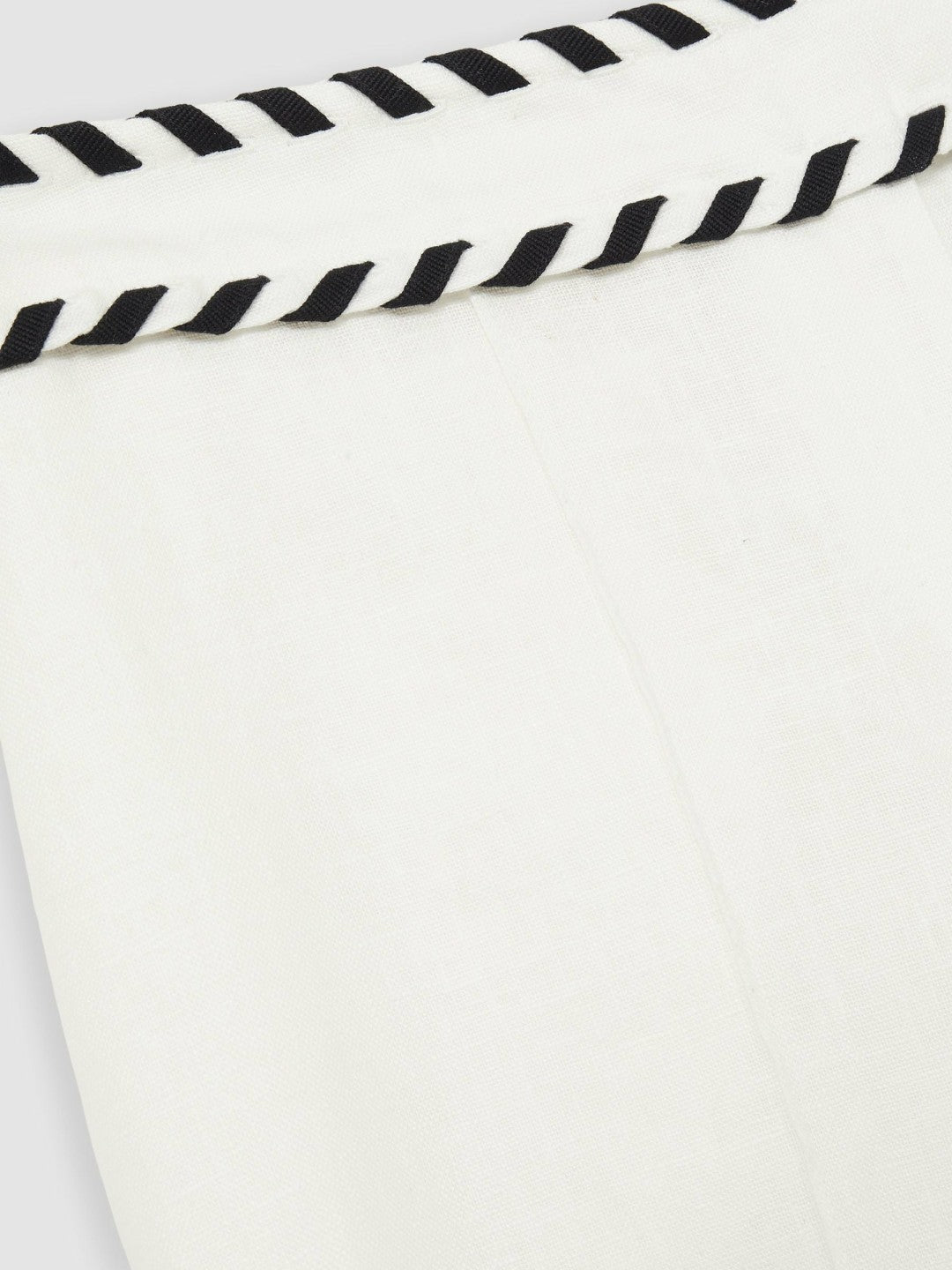 Reiss | Petite Linen Wide-Leg Whipstitch Trousers in White