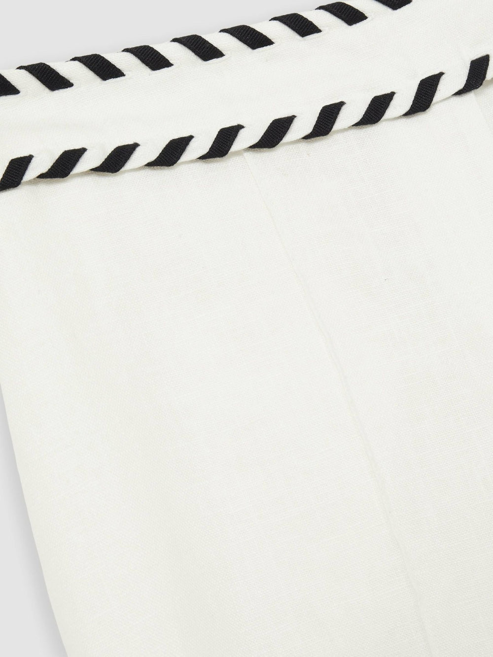 Reiss | Petite Linen Wide-Leg Whipstitch Trousers in White
