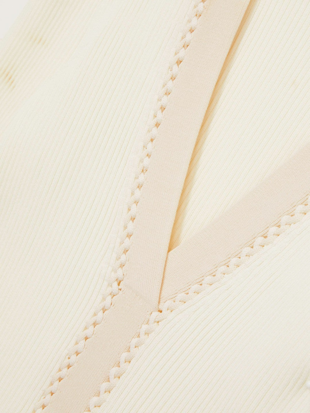 Reiss | Craft-Stitch Rib-Knit Top in Ivory