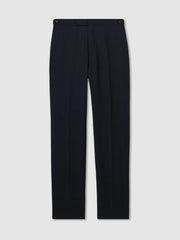 Reiss | Slim-Fit Wool-Blend Textured Tailored Trousers in Navy
