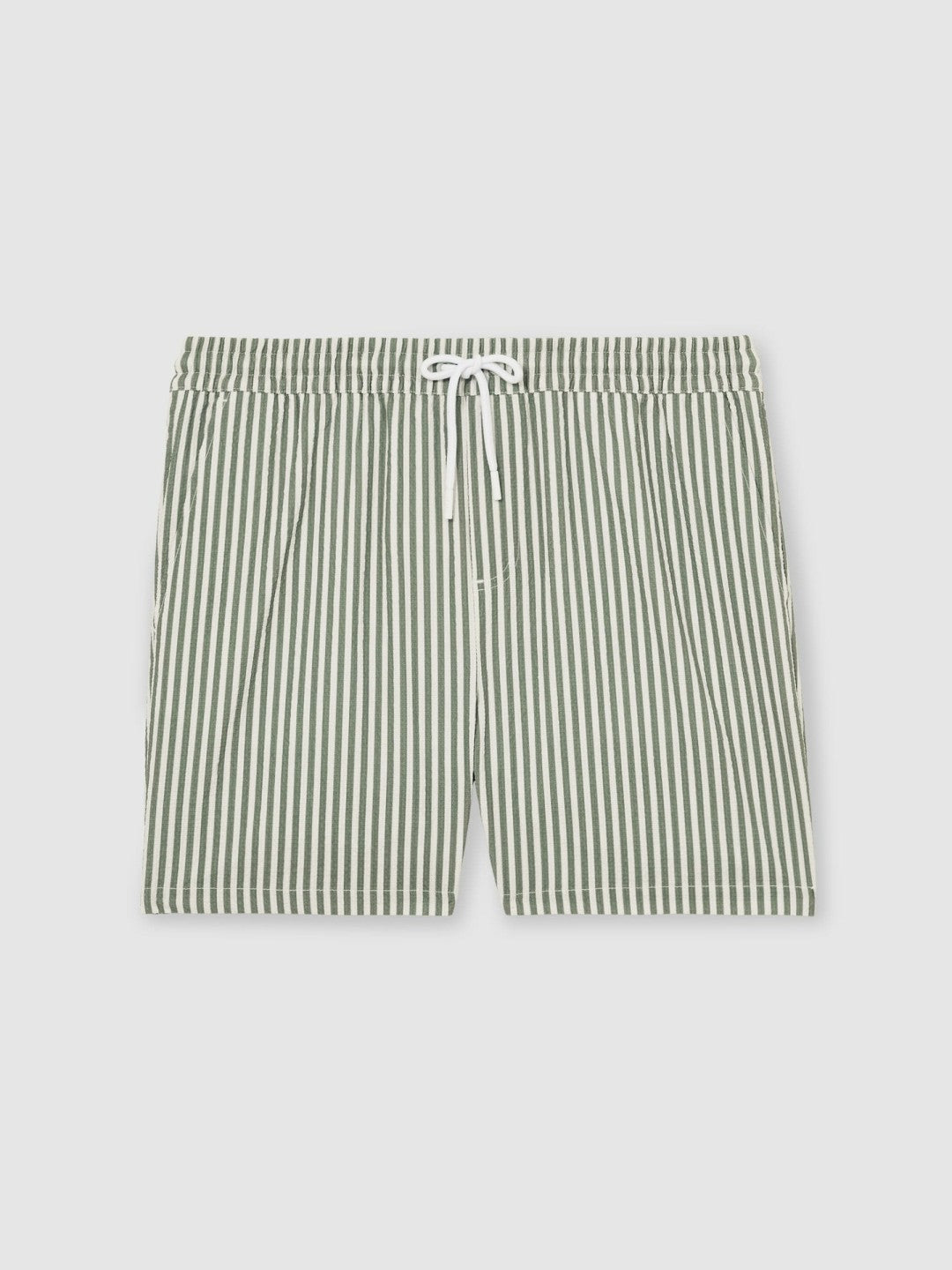 Reiss | Seersucker Stripe Swim Shorts in Sage/White