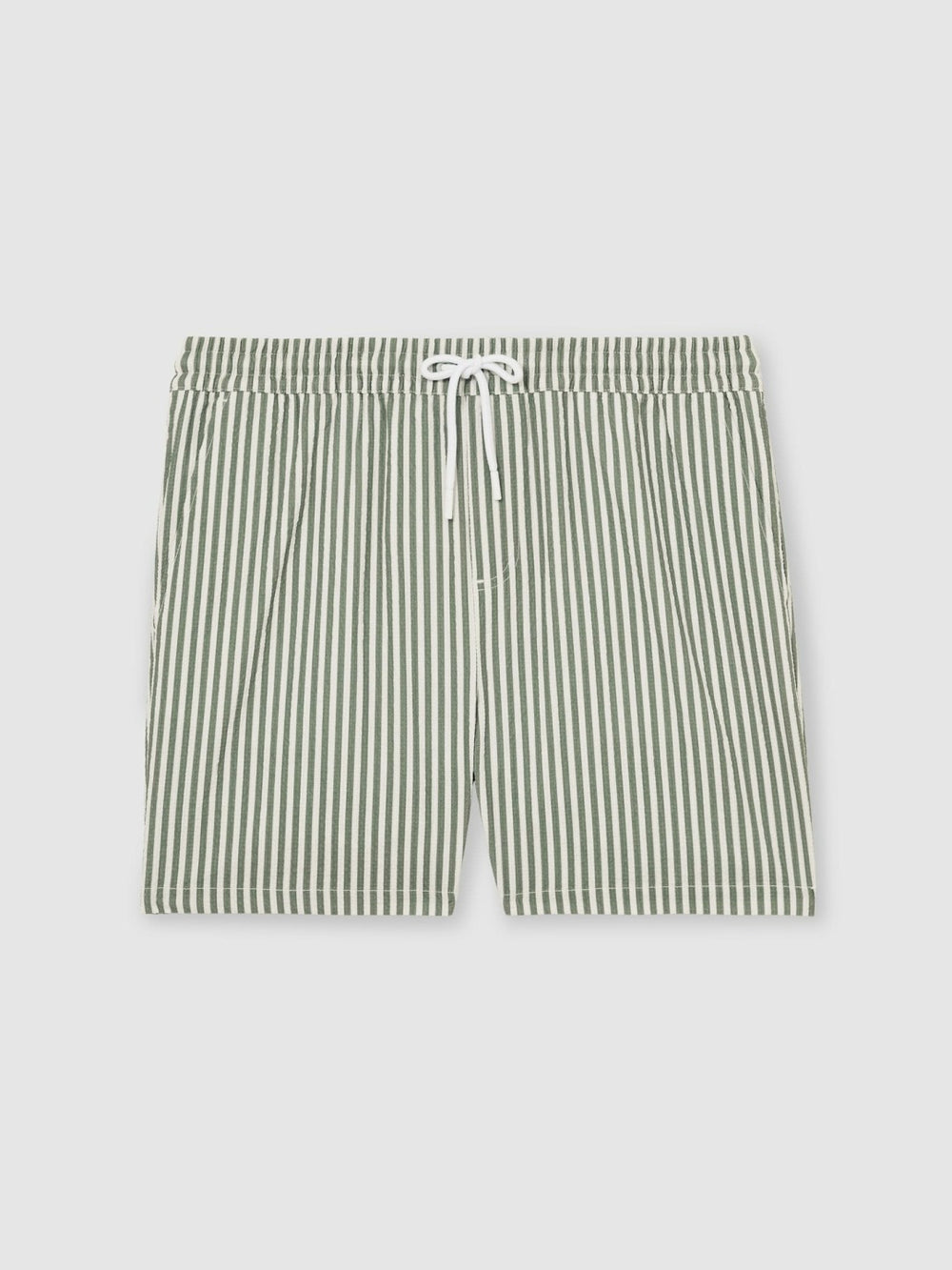 Reiss | Seersucker Stripe Swim Shorts in Sage/White