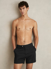 Reiss | Side-Adjuster Swim Shorts in Black