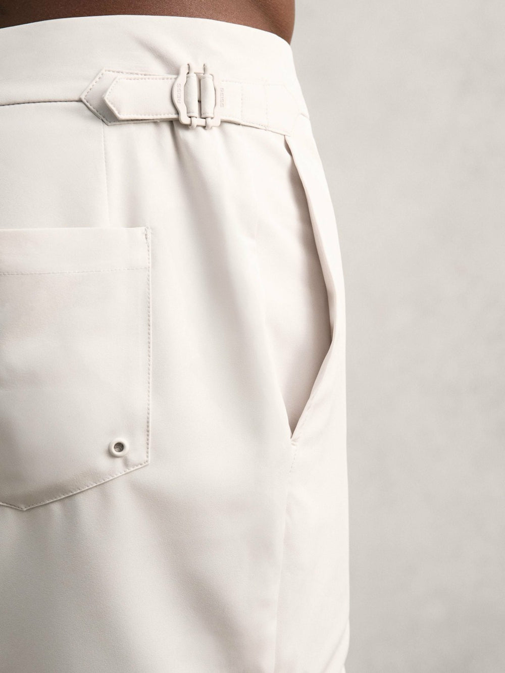 Reiss | Side-Adjuster Swim Shorts in Off White