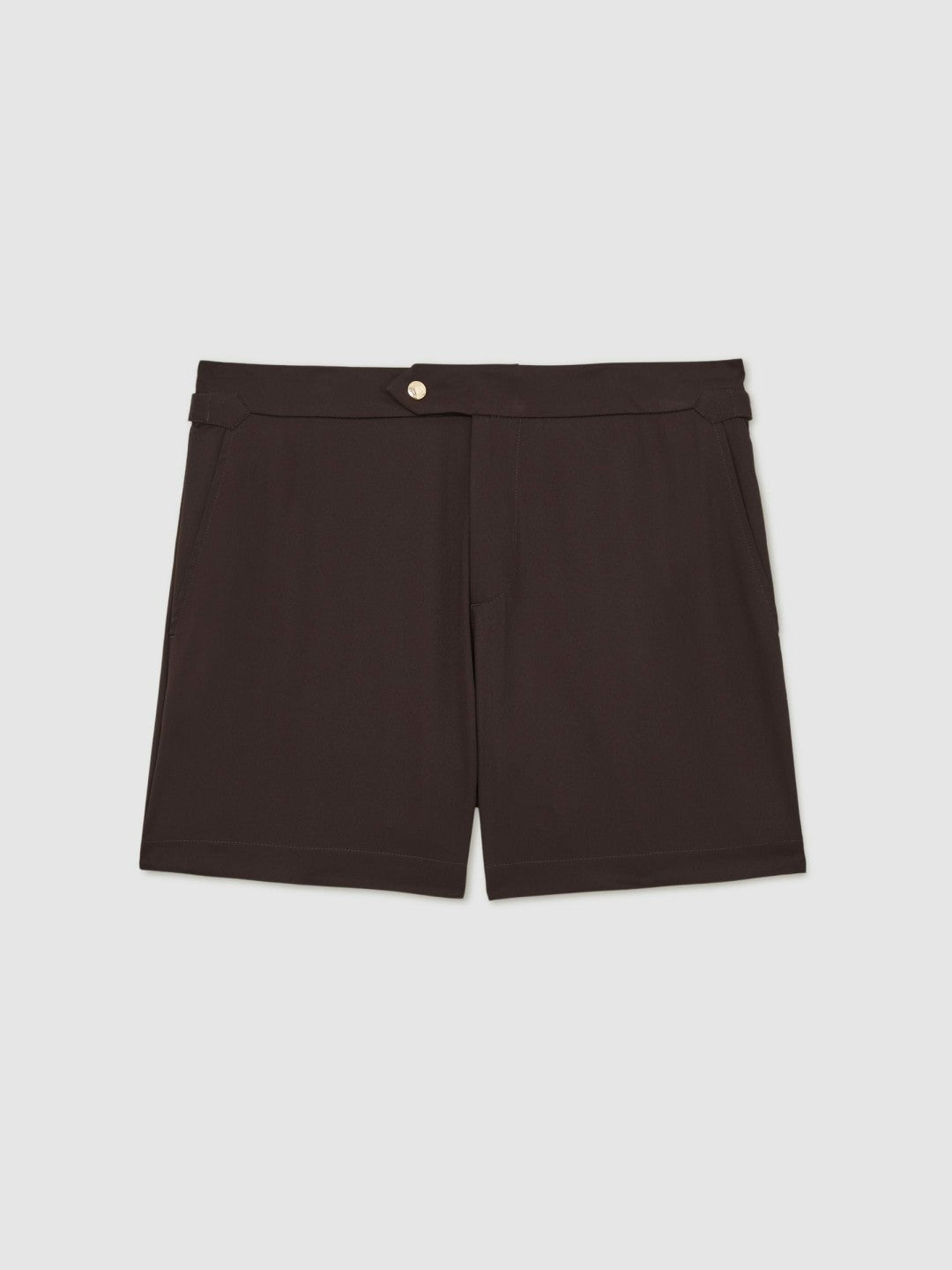 Reiss | Side-Adjuster Swim Shorts in Chocolate Brown