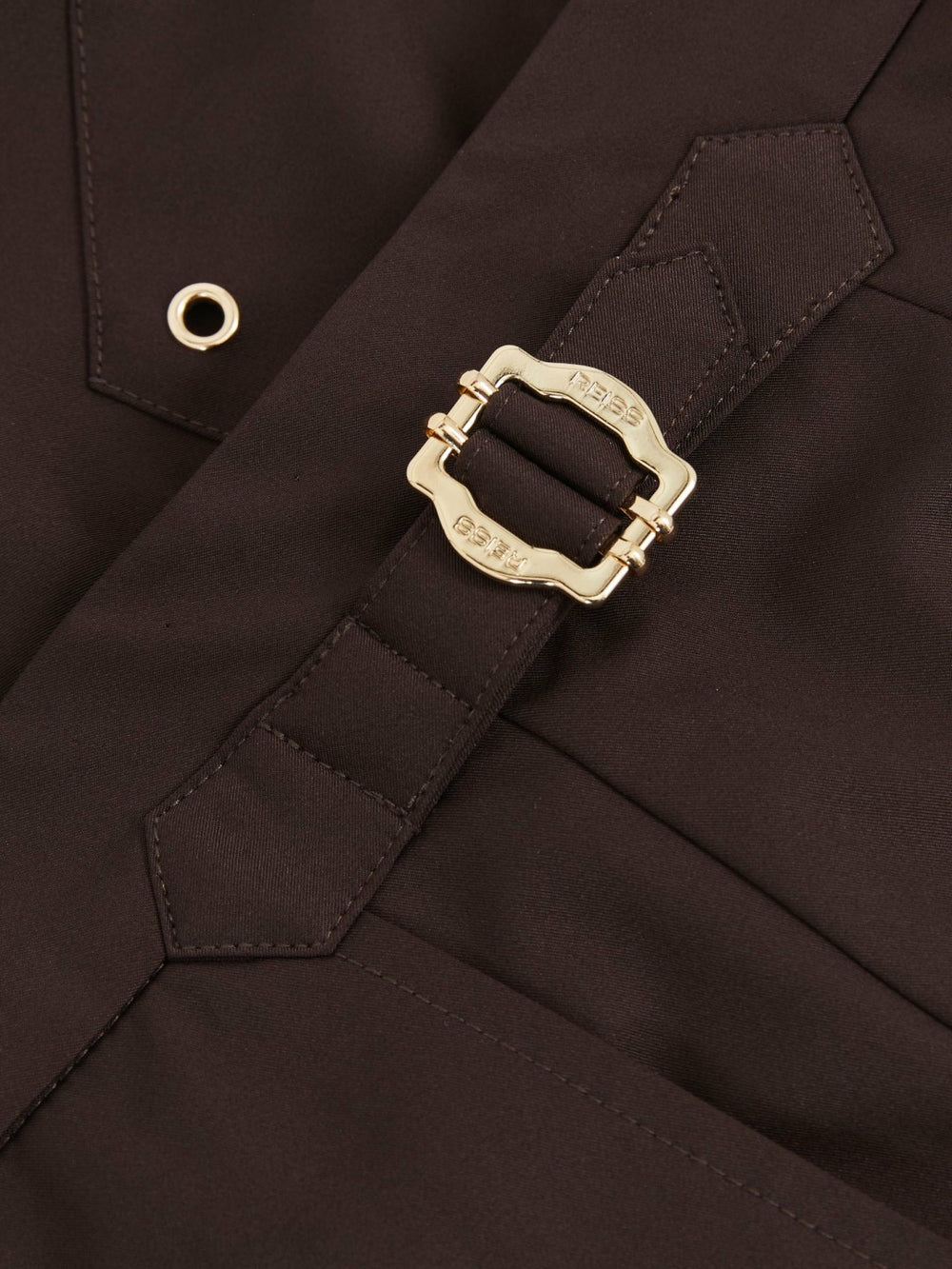 Reiss | Side-Adjuster Swim Shorts in Chocolate Brown
