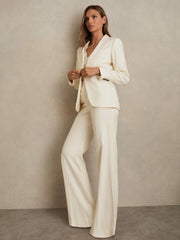 Reiss | Single-Breasted Peak-Lapel Tailored Blazer in Cream