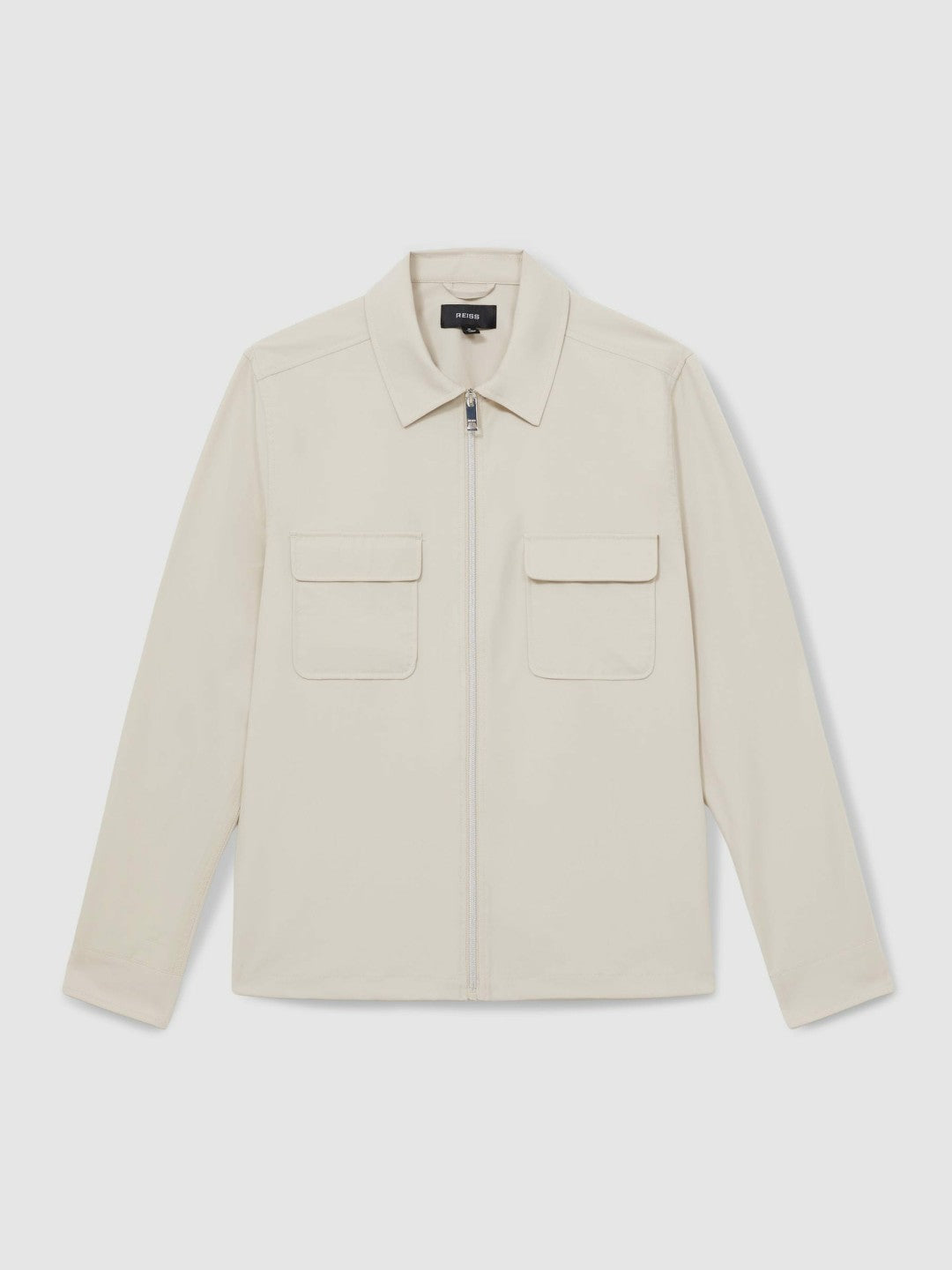 Reiss | Technical Zip-Through Overshirt in Stone