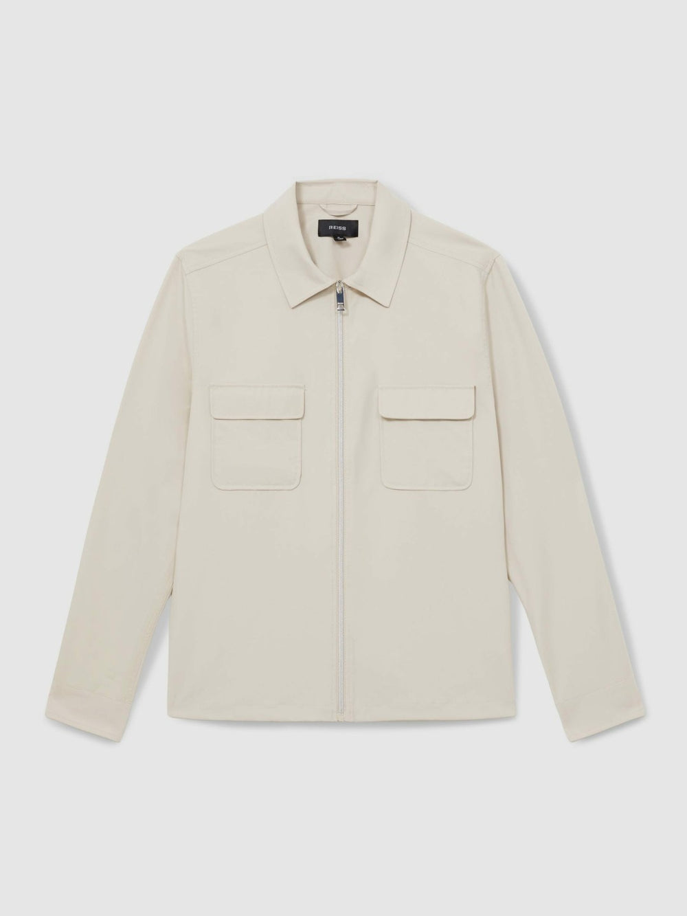 Reiss | Technical Zip-Through Overshirt in Stone