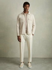 Reiss | Technical Zip-Through Overshirt in Stone