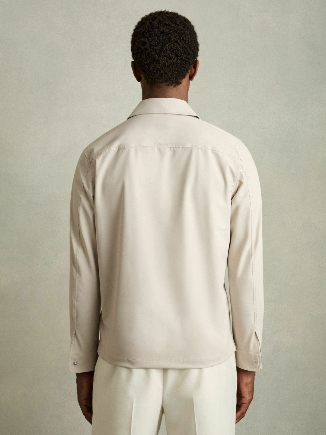 Reiss | Technical Zip-Through Overshirt in Stone