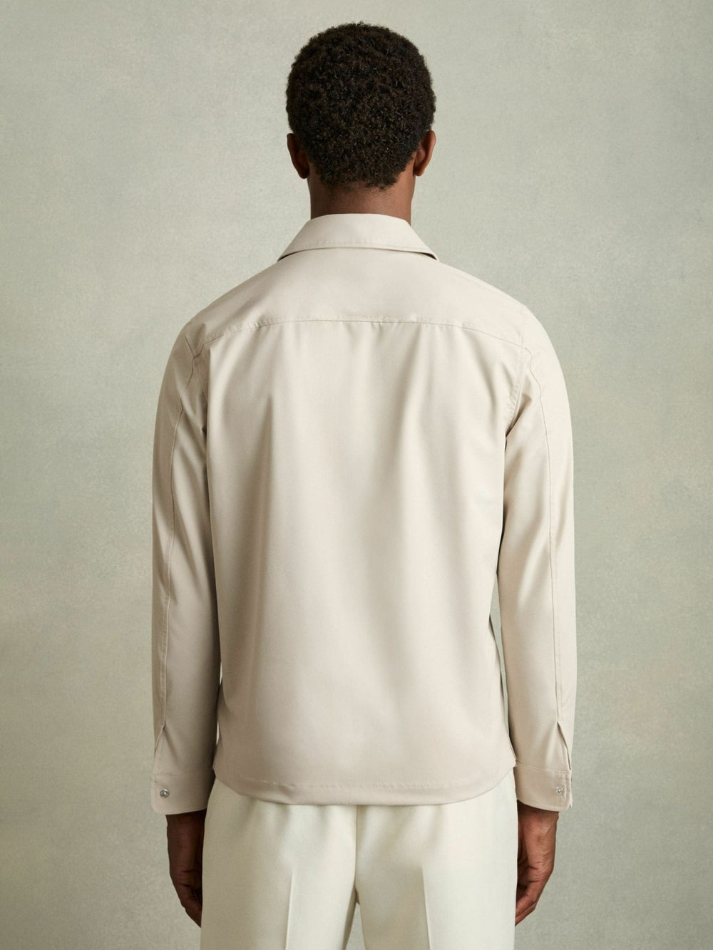 Reiss | Technical Zip-Through Overshirt in Stone