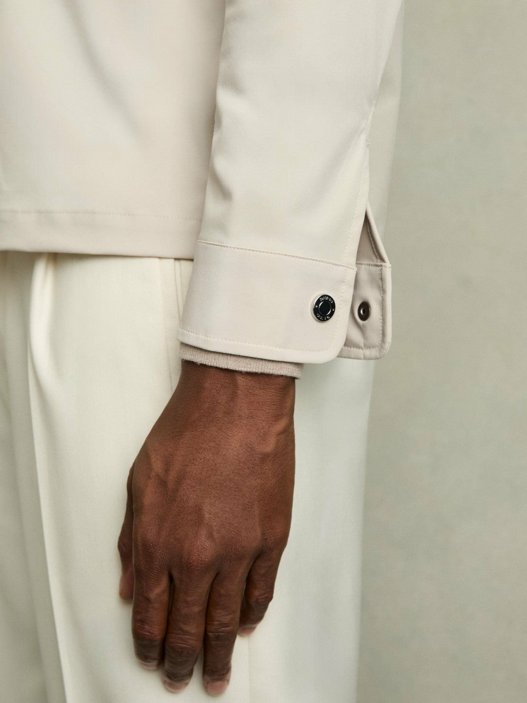 Reiss | Technical Zip-Through Overshirt in Stone