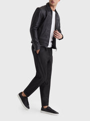 Reiss | Leather Low-Top Trainers in Black