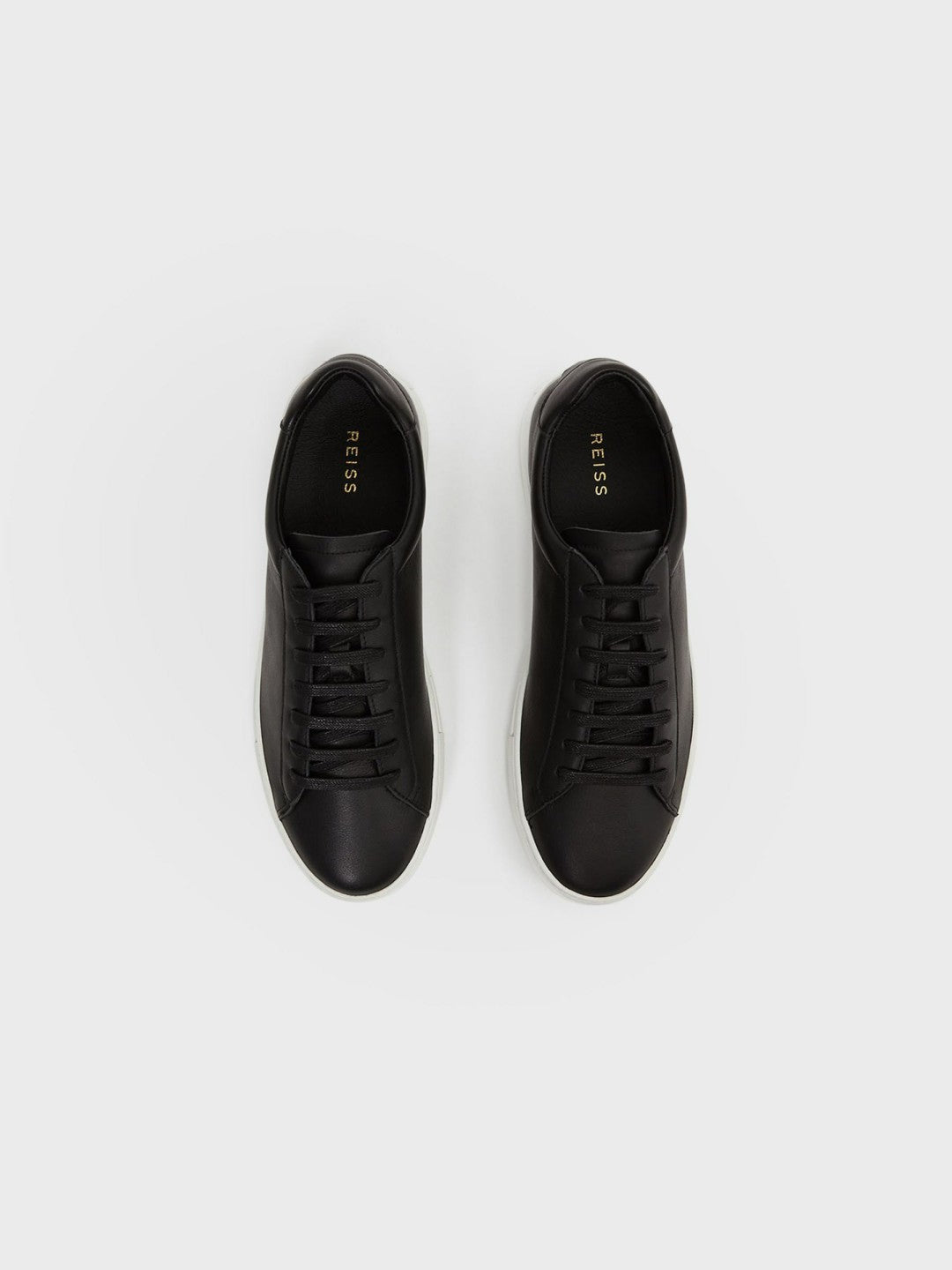 Reiss | Leather Low-Top Trainers in Black