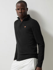 Reiss | McLaren F1 Team Merino Half-Zip Jumper in Black
