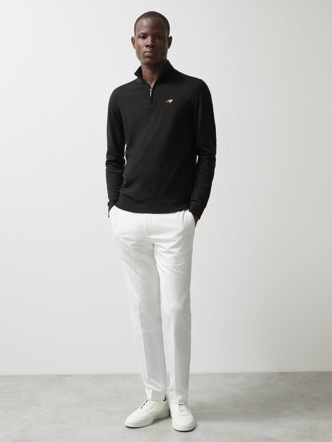 Reiss | McLaren F1 Team Merino Half-Zip Jumper in Black