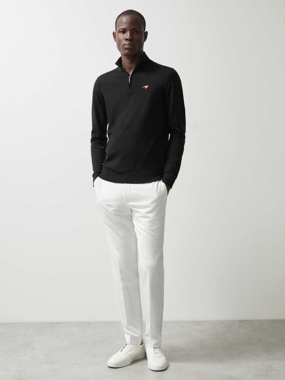 Reiss | McLaren F1 Team Merino Half-Zip Jumper in Black
