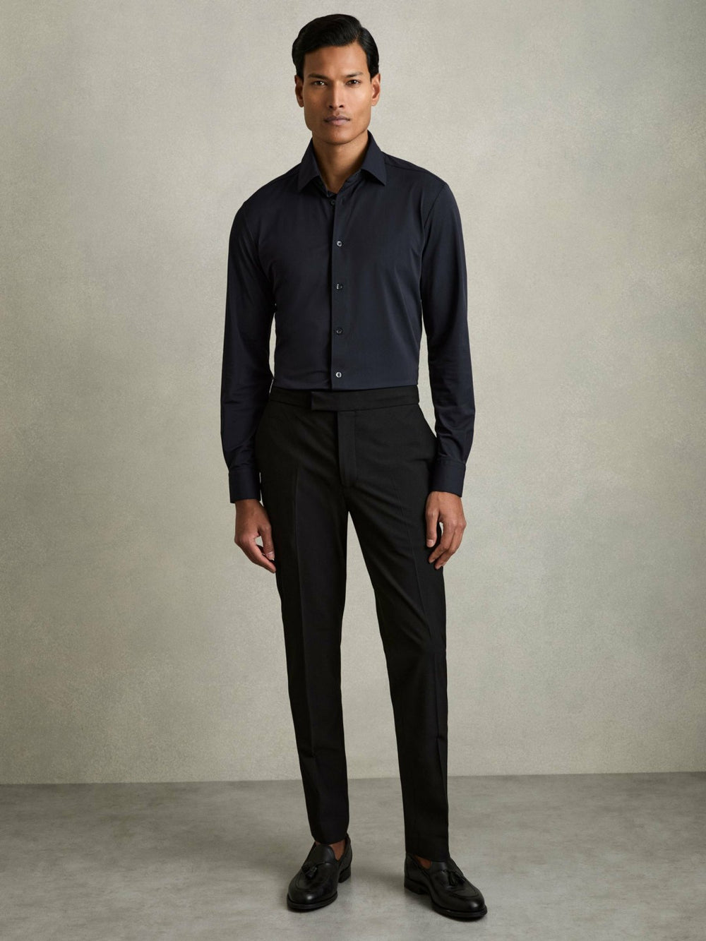 Reiss | Long-Sleeve Travel Shirt in Navy
