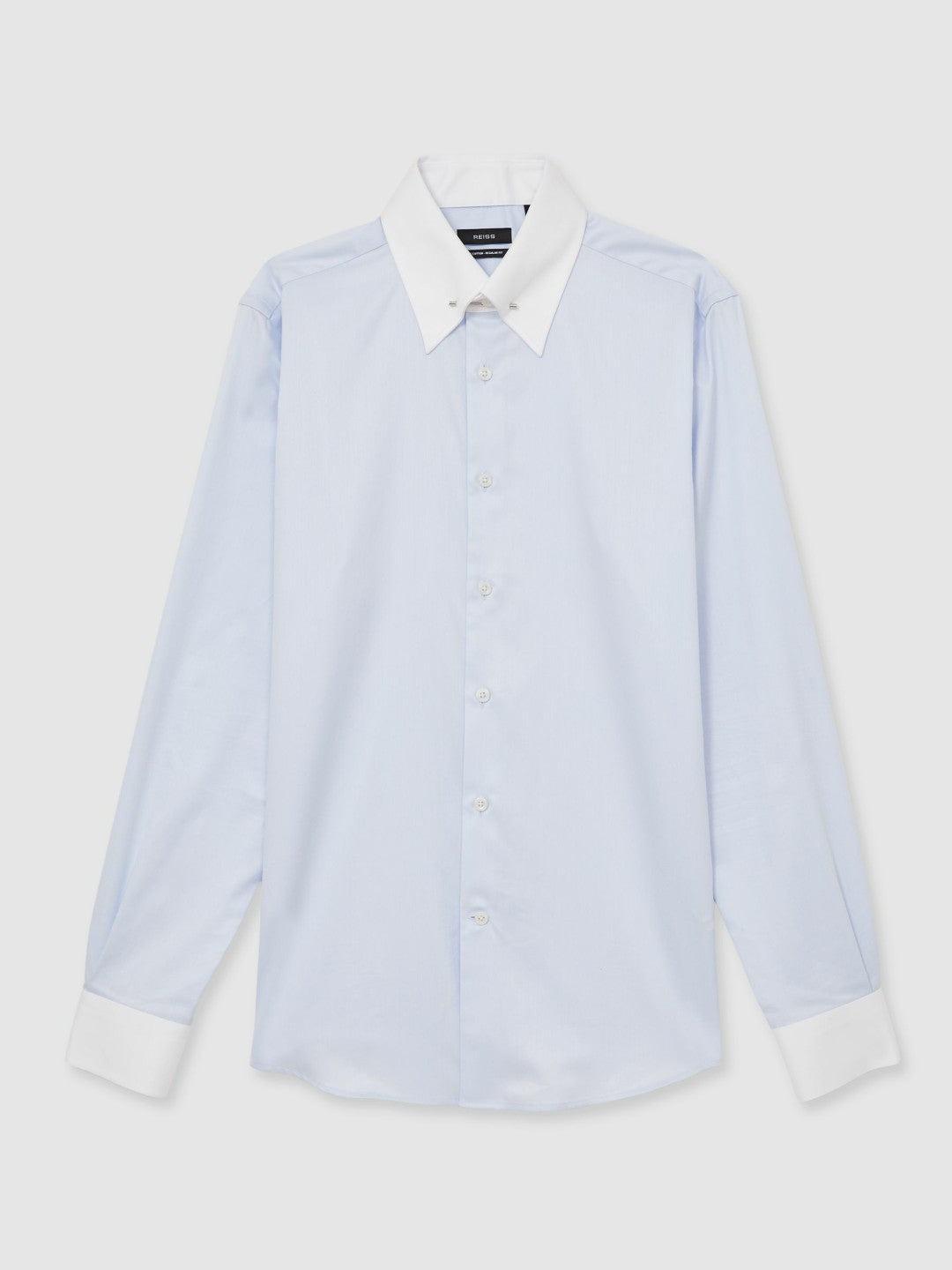 Reiss | Regular-Fit Cotton Pin-Collar Shirt in Contrast S Blue