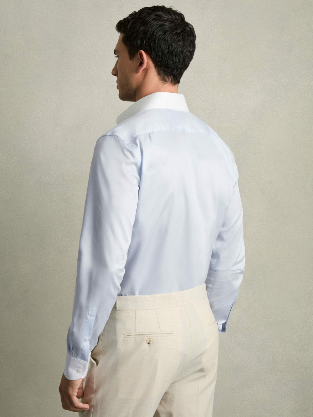 Reiss | Regular-Fit Cotton Pin-Collar Shirt in Contrast S Blue