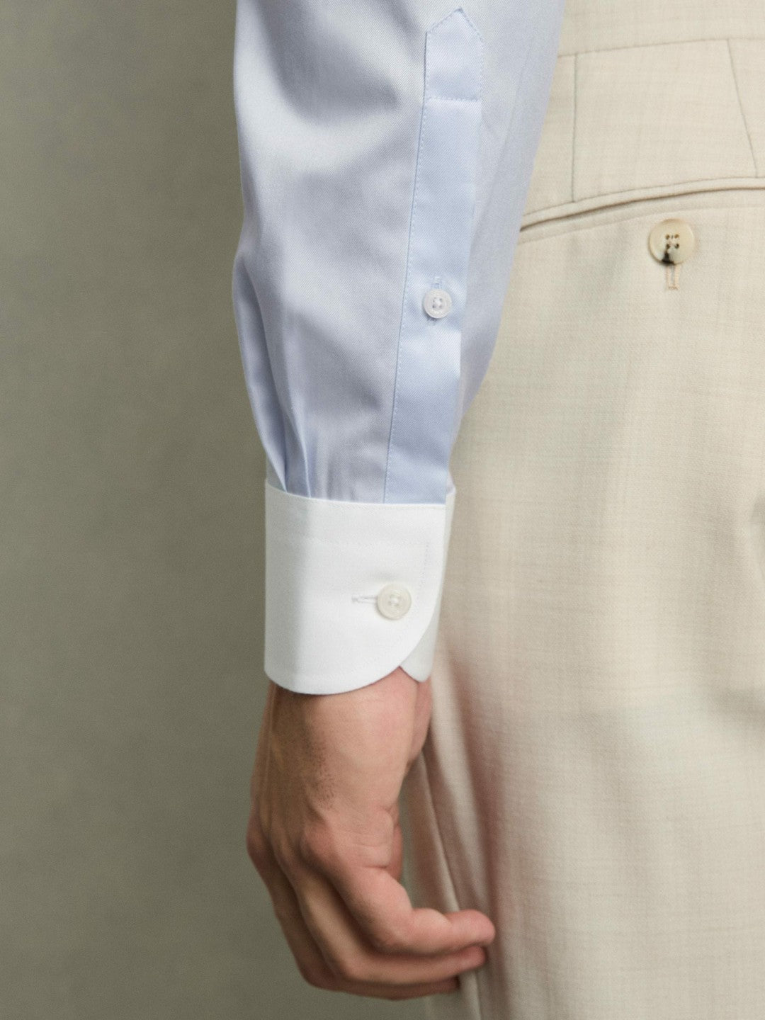 Reiss | Regular-Fit Cotton Pin-Collar Shirt in Contrast S Blue