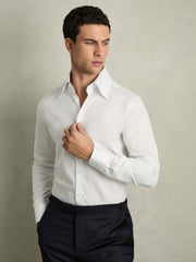 Reiss | Regular-Fit Cotton Pin-Collar Shirt in White