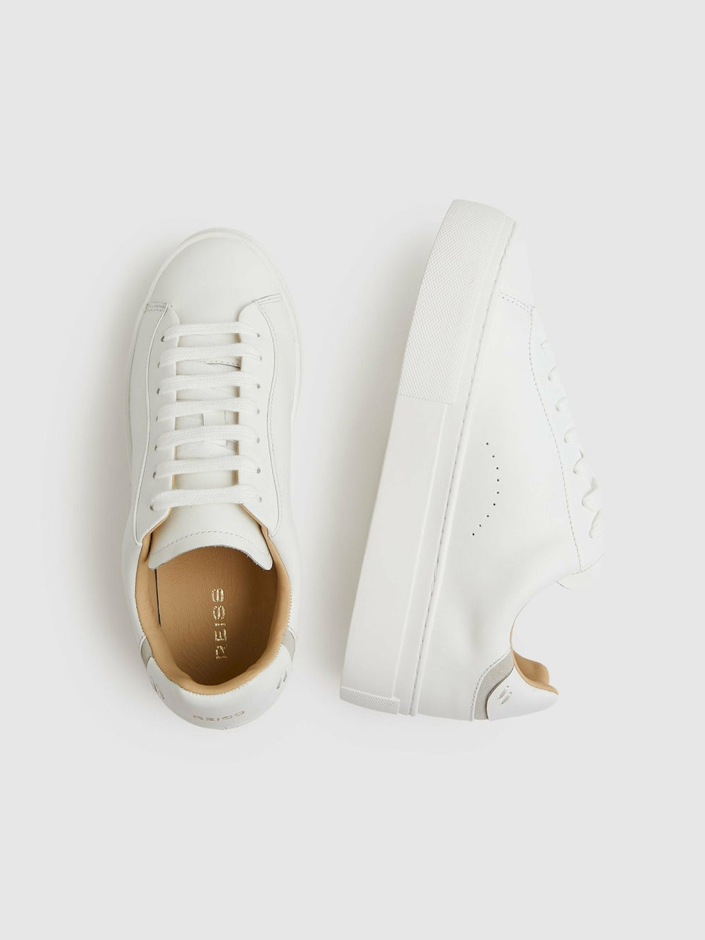 Reiss | Leather Low-Top Trainers in White