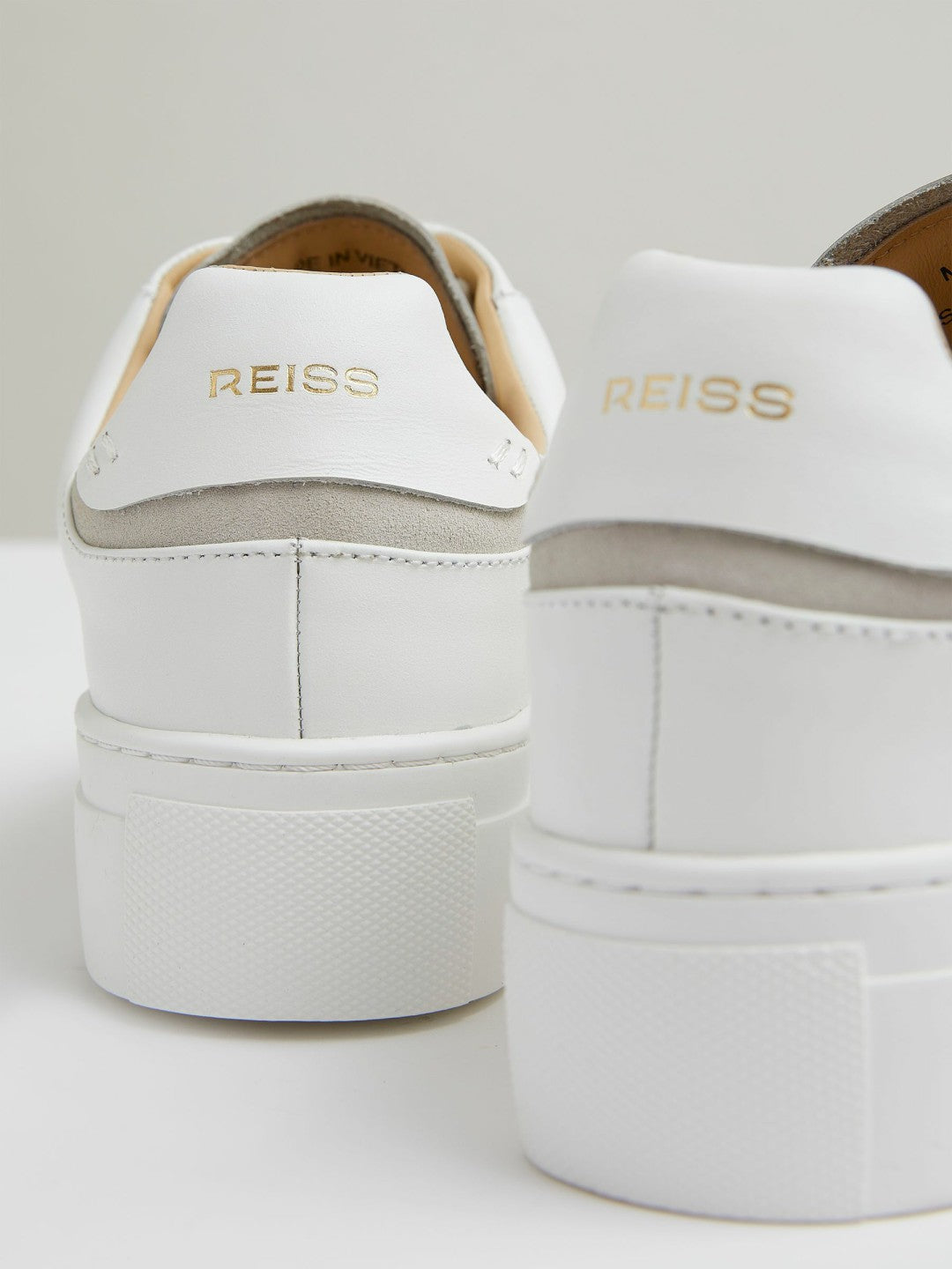 Reiss | Leather Low-Top Trainers in White