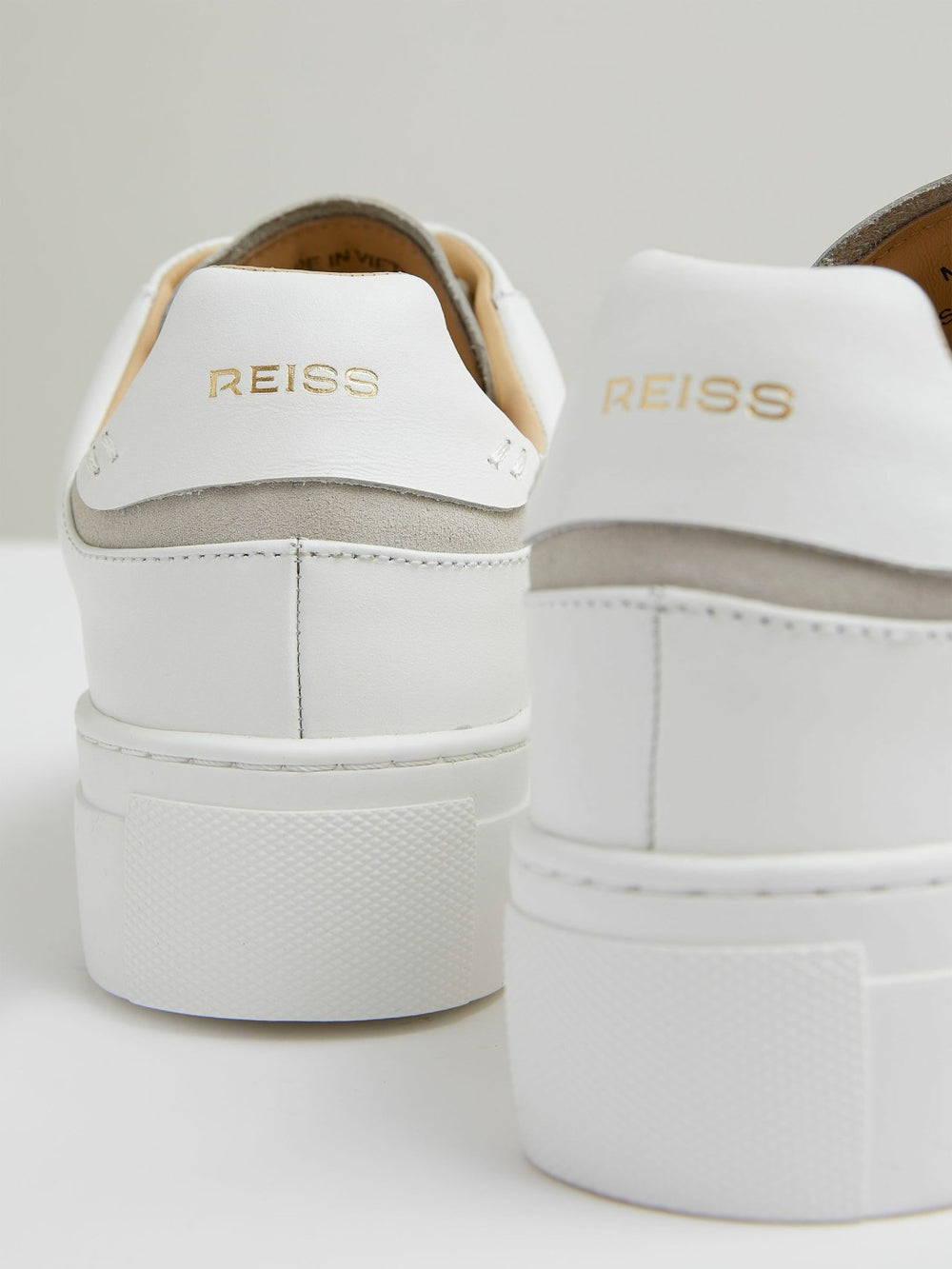 Reiss | Leather Low-Top Trainers in White