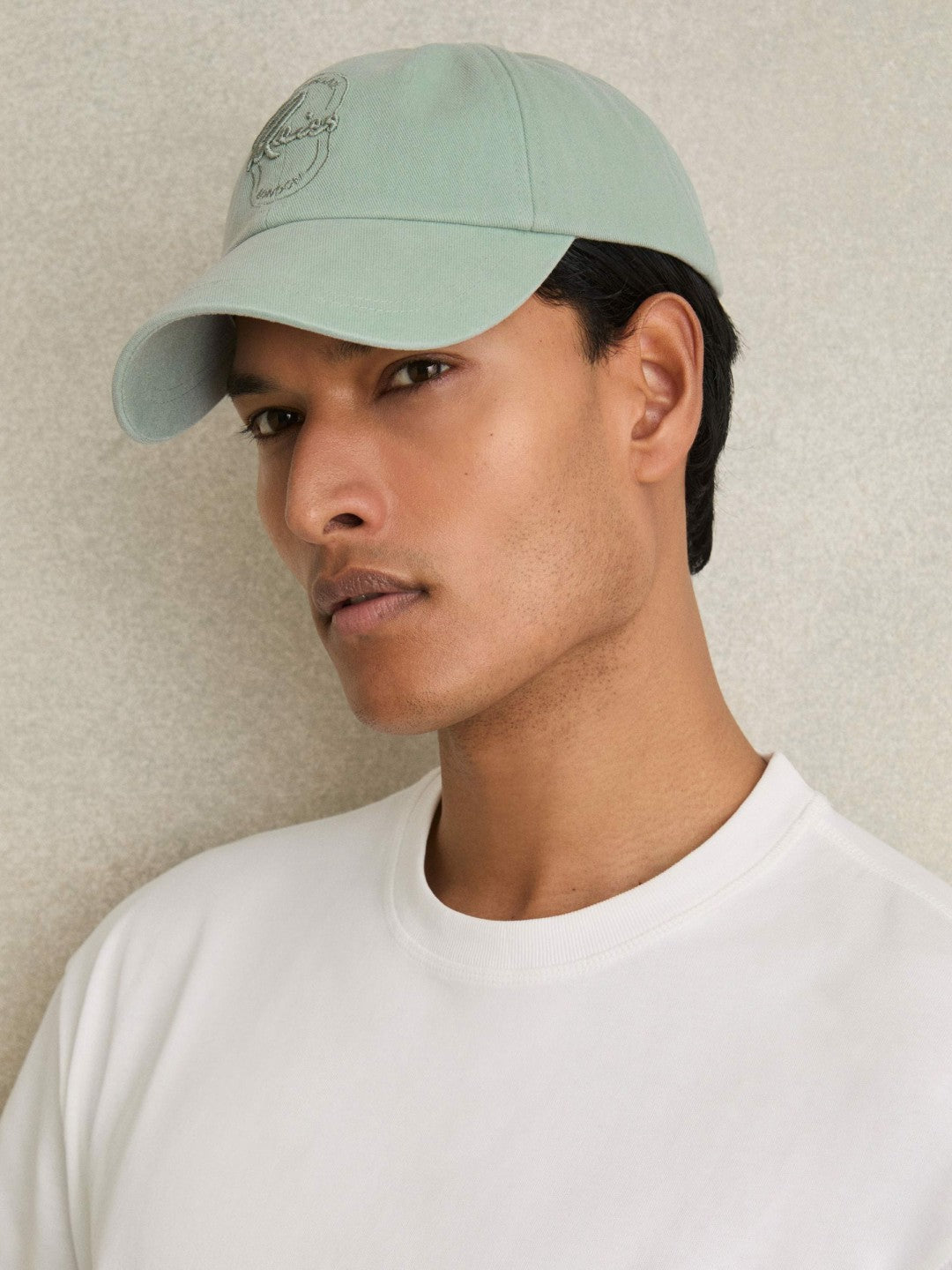Reiss | Cotton Logo-Embroidered Baseball Cap in Washed Green