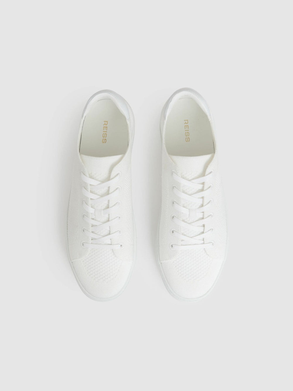 Reiss | Knitted Low-Top Trainers in White