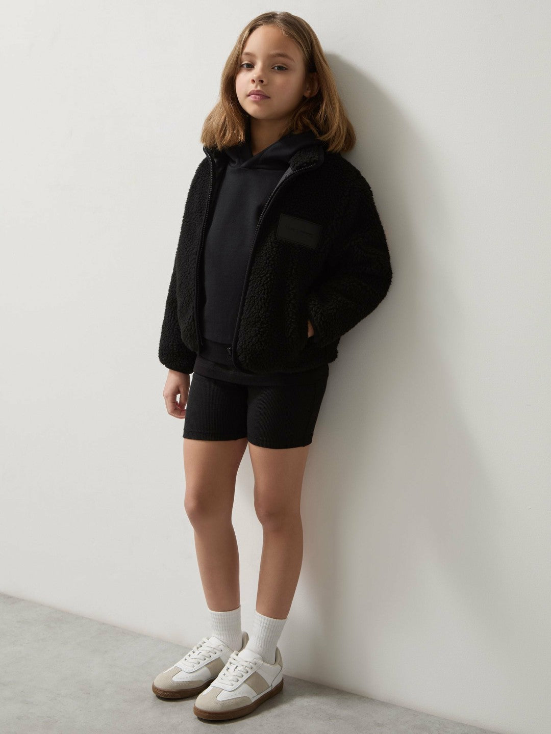Reiss | 13-14 yrs Unisex Fit McLaren F1 Team Embroidered Fleece Jacket in Black
