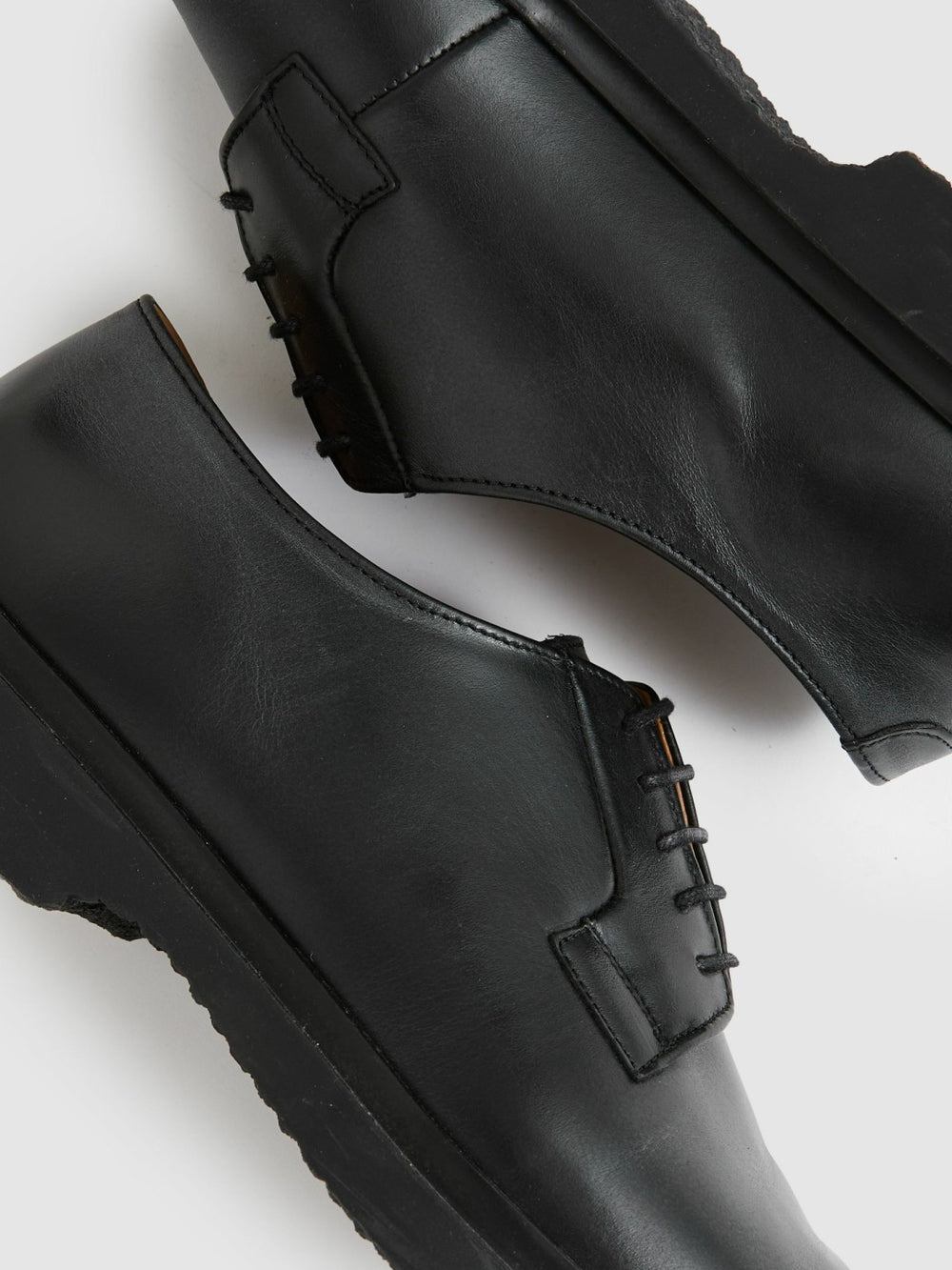 Reiss | Leather Lace-Up Derby Shoes in Black