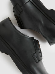 Reiss | Leather Lace-Up Derby Shoes in Black